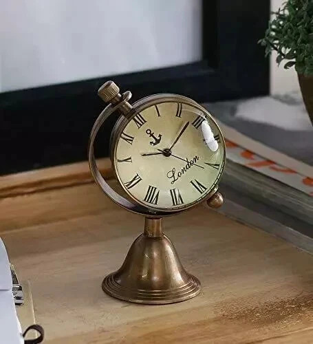 Antique brass analogue clock - antique,