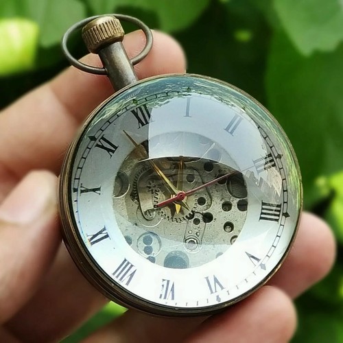 Antique brass desk clock ball - antique,