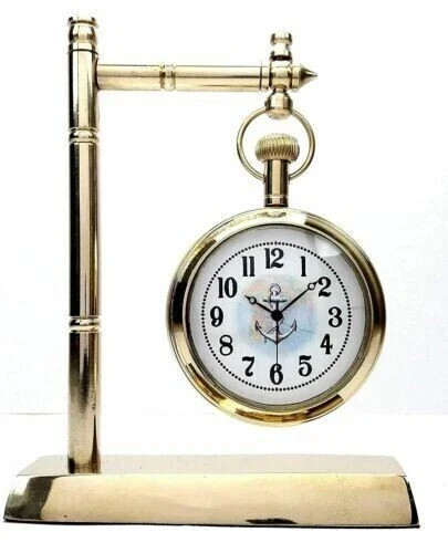 Vintage brass desk clock - brass,