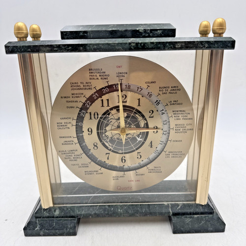 Vtg green marble brass world - vtg,